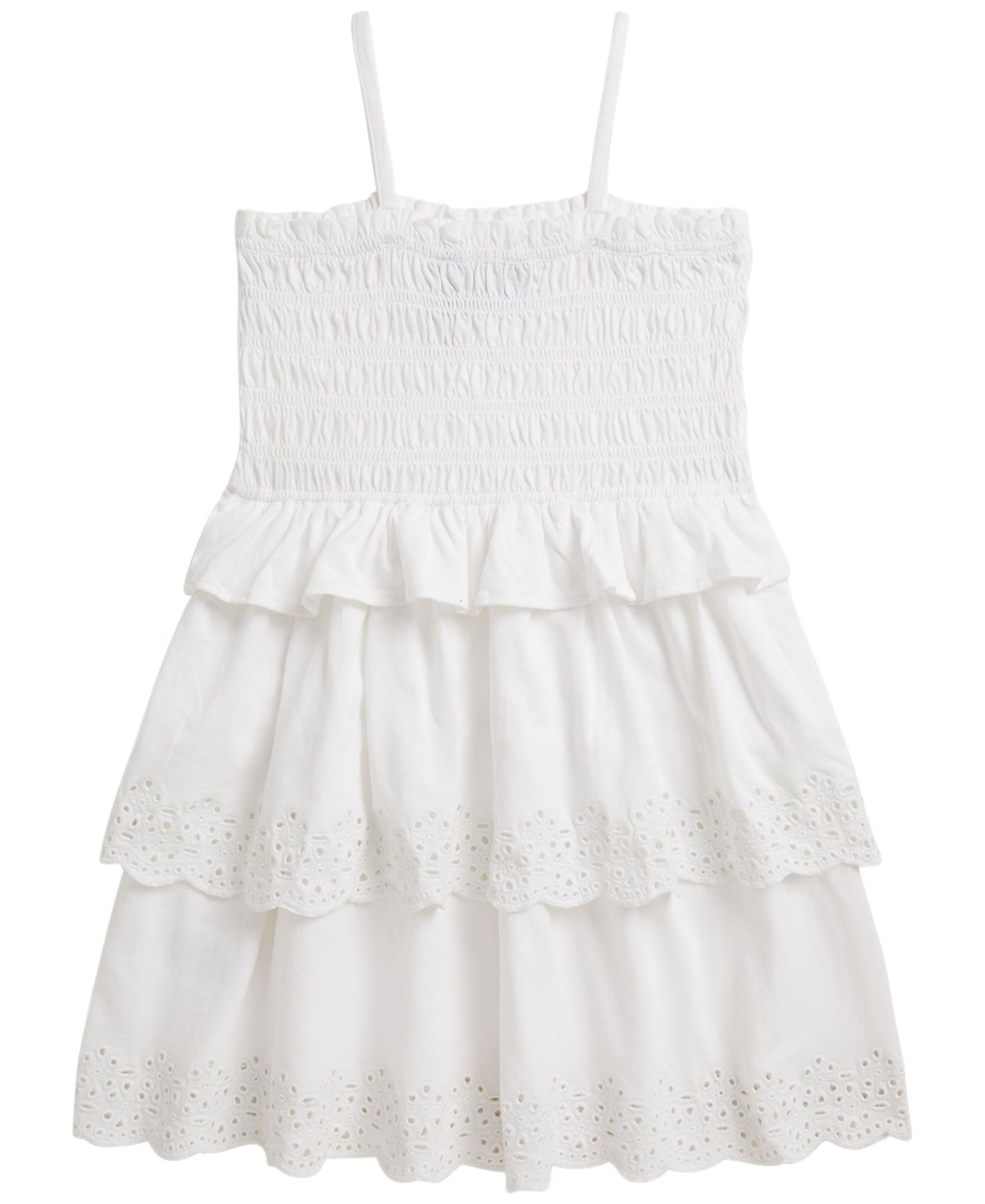 Детское хлопковое джерси платье Polo Ralph Lauren Girls' 2T-6X Smocked