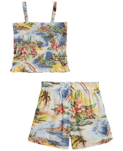Polo Ralph Lauren Детский комплект из топа и шорт с тропическим принтом, 2-Piece Set, 2T-6X