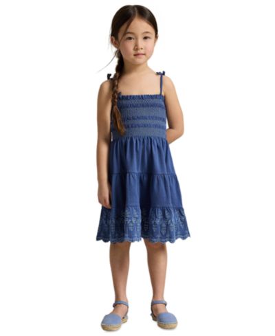 Polo Ralph Lauren Детское хлопковое платье с вышивкой 2T-6X