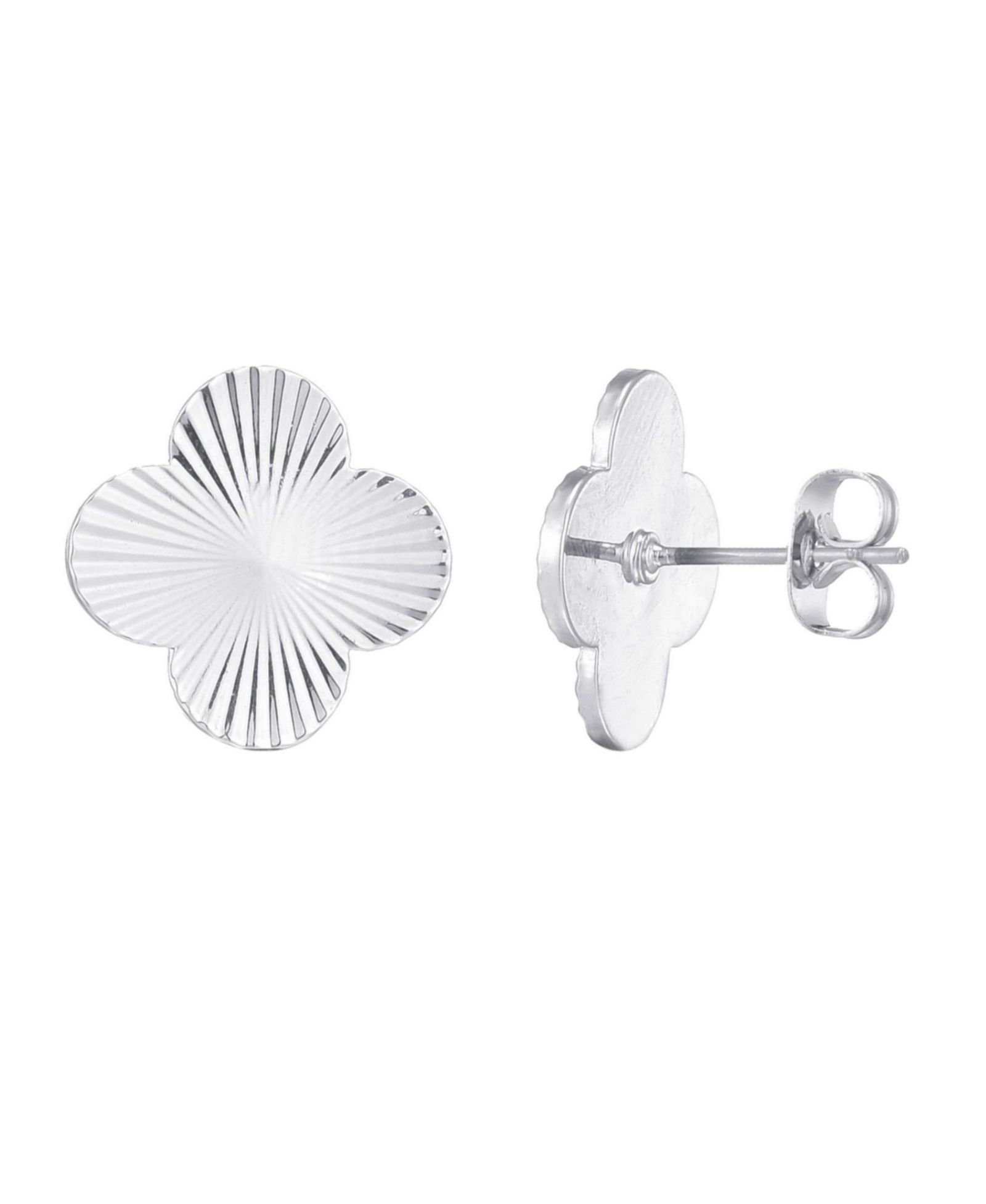 Серьги-гвоздики ADORNIA Silver Prismatic Clover