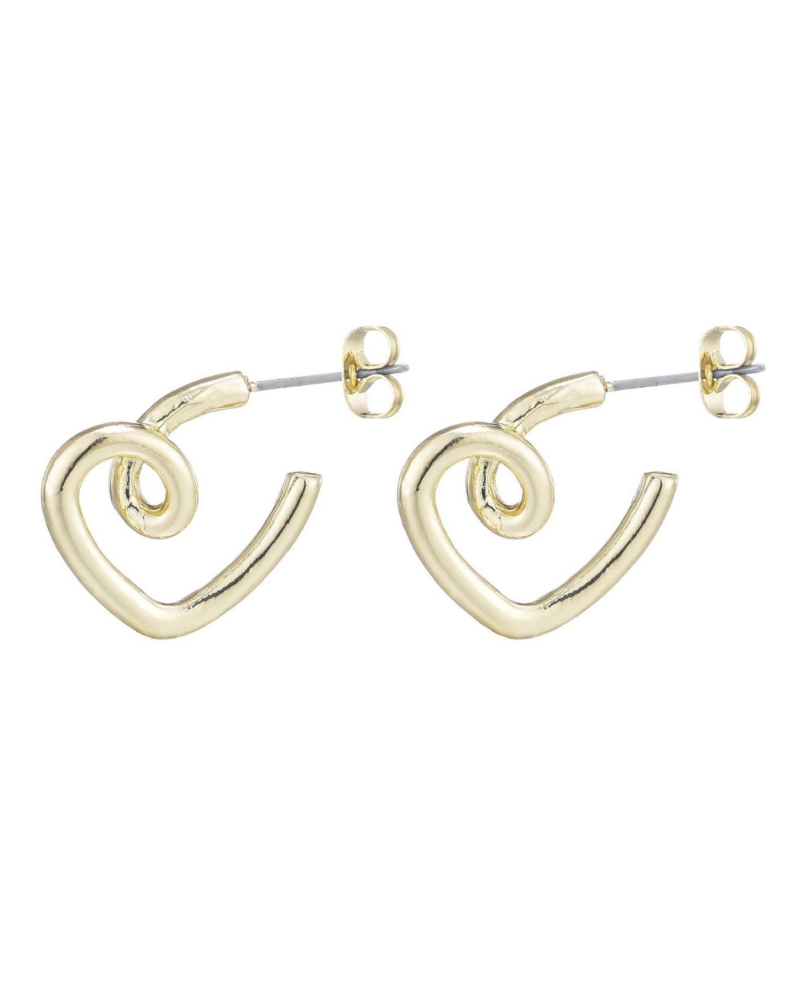 ADORNIA Gold Crystal Lined Heart Hoop Earrings