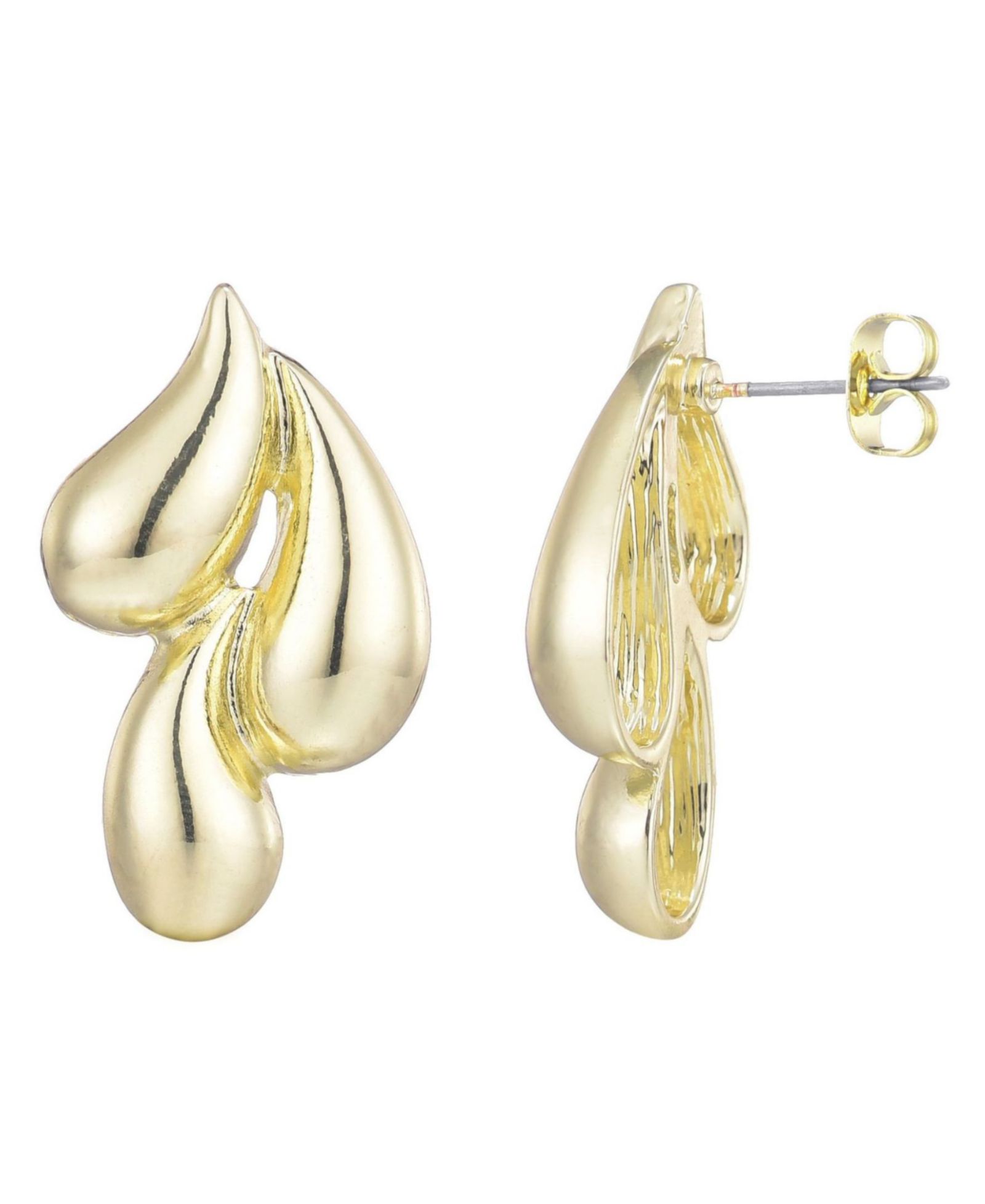 ADORNIA Gold 3-Teardrop Stud Earrings