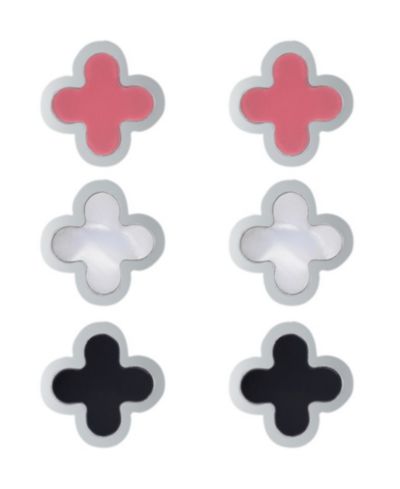 ADORNIA Набор из 3 сережек-гвоздик Clover, устойчивых к потускнению