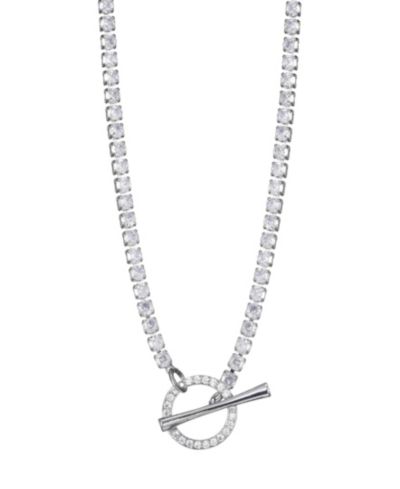 Серебряное колье ADORNIA Silver Crystal Toggle Tennis