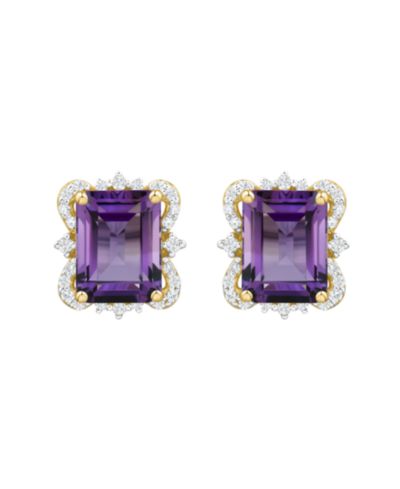 Серьги-гвоздики с ониксом и бриллиантами в 14k желтом золоте