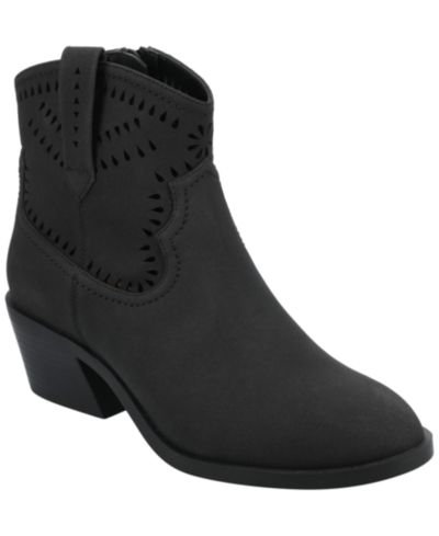 Journee Women's Cheyenne Stacked Heel Western Booties