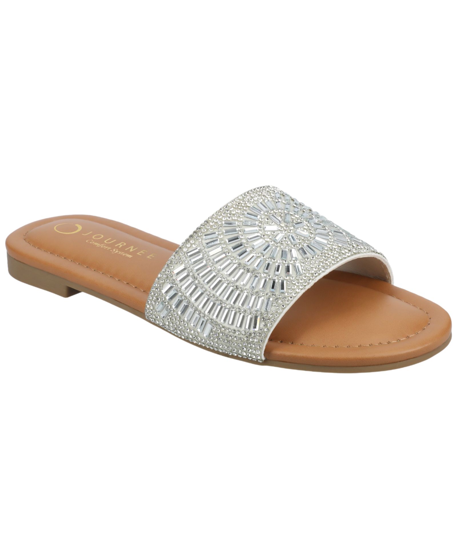 Женские сандалии Journee Collection Maria Slip-On Metallic Beaded Slide