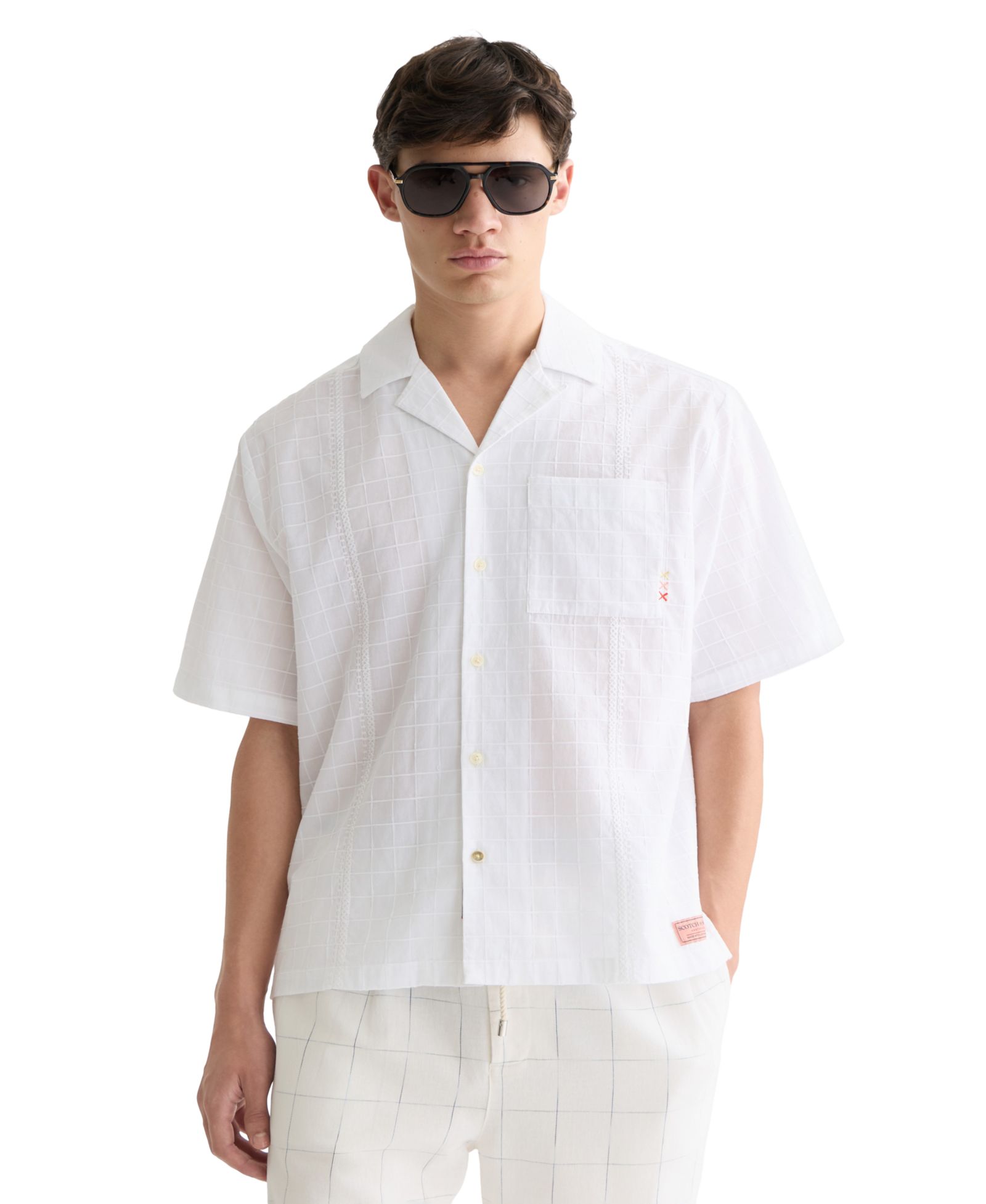 SCOTCH & SODA Men's Embroidered Short-Sleeve Shirt