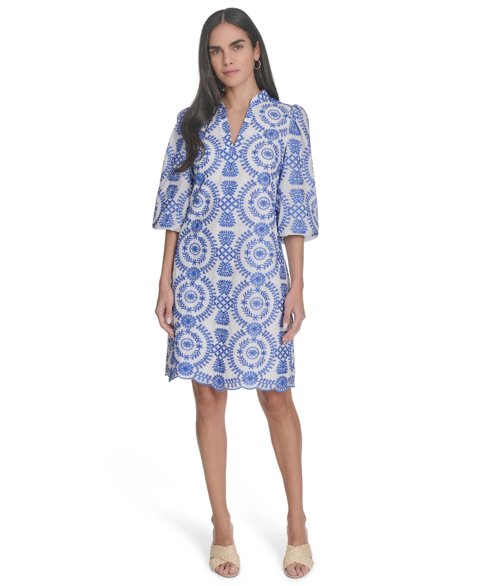 Jessica Howard Women's Printed Collared Short Dress