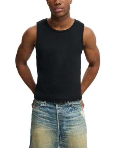 COTTON ON Men's Sleeveless Ribbed Tank Undershirt