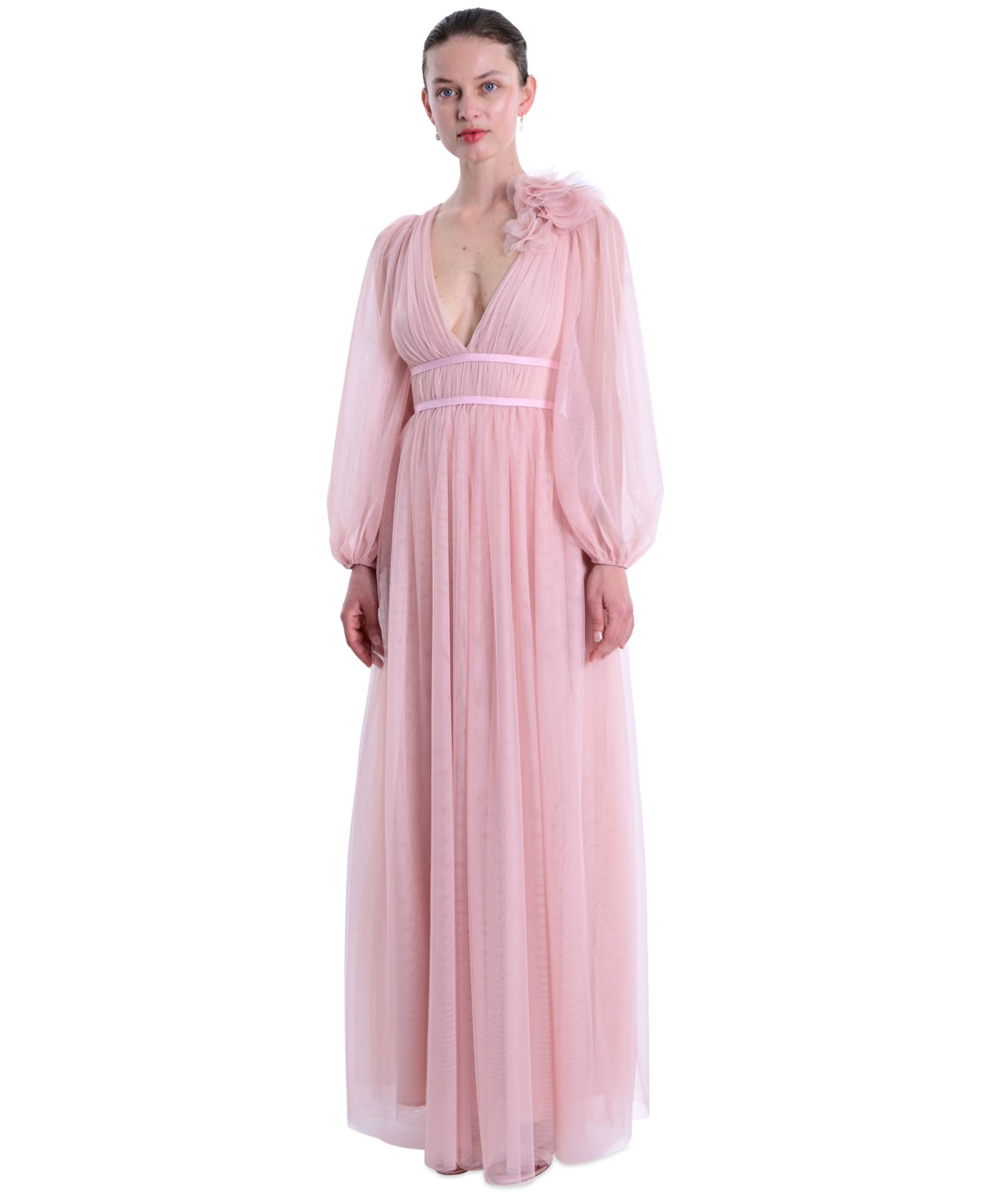 Marchesa Notte Женское вечернее платье A-Line из тюля с цветами