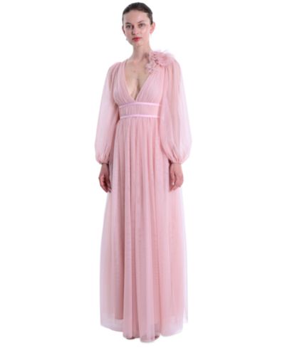 Marchesa Notte Женское вечернее платье A-Line из тюля с цветами