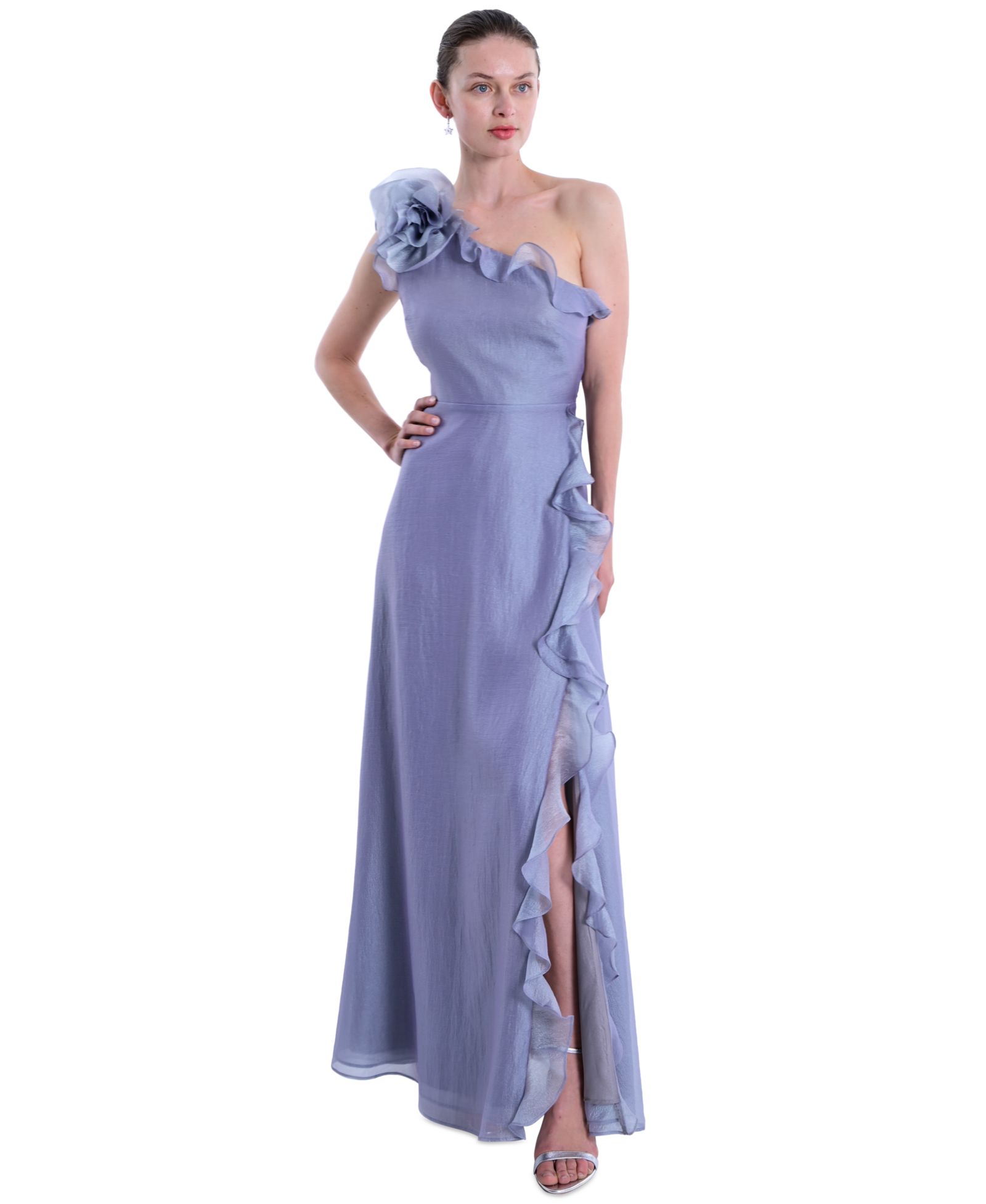 Вечернее платье Marchesa Notte Women's One-Shoulder Side Slit Gown