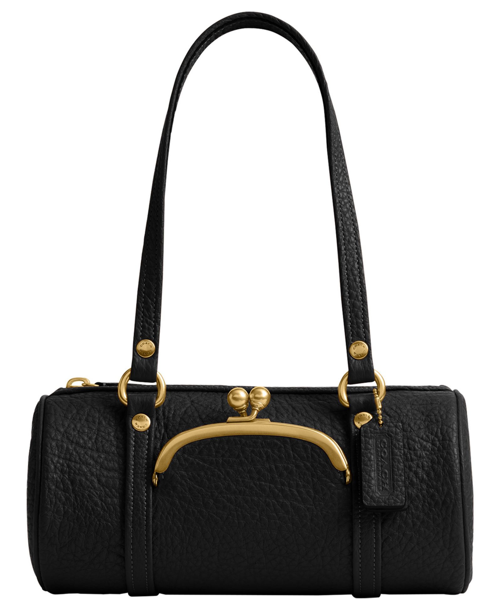 COACH Originals Kisslock Medium Pebble Leather Barrel Bag 28