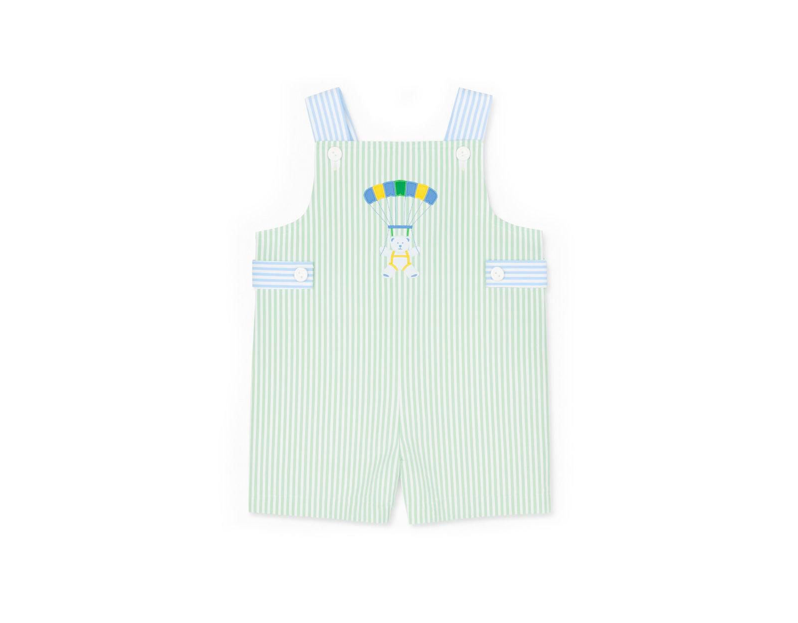 Florence Eiseman Baby Boy Seersucker Shortall With Parachute Bear