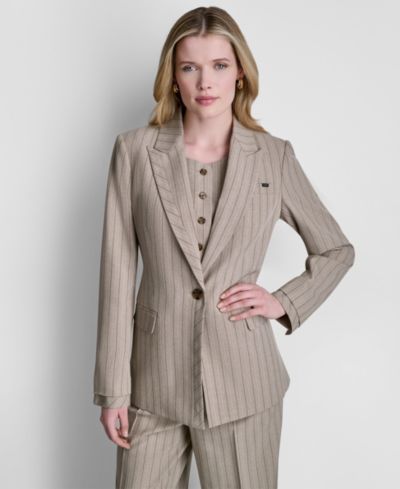Женский блейзер DKNY Pinstripe Notch Collar Regular & Petite