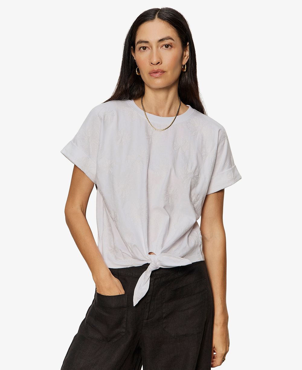 Женский трикотажный топ Sanctuary Petite All Day Tie-Front Crewneck