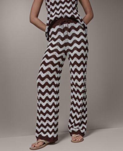 Donna Karan Weekend Women's Scallop Stripe Pointelle Pants