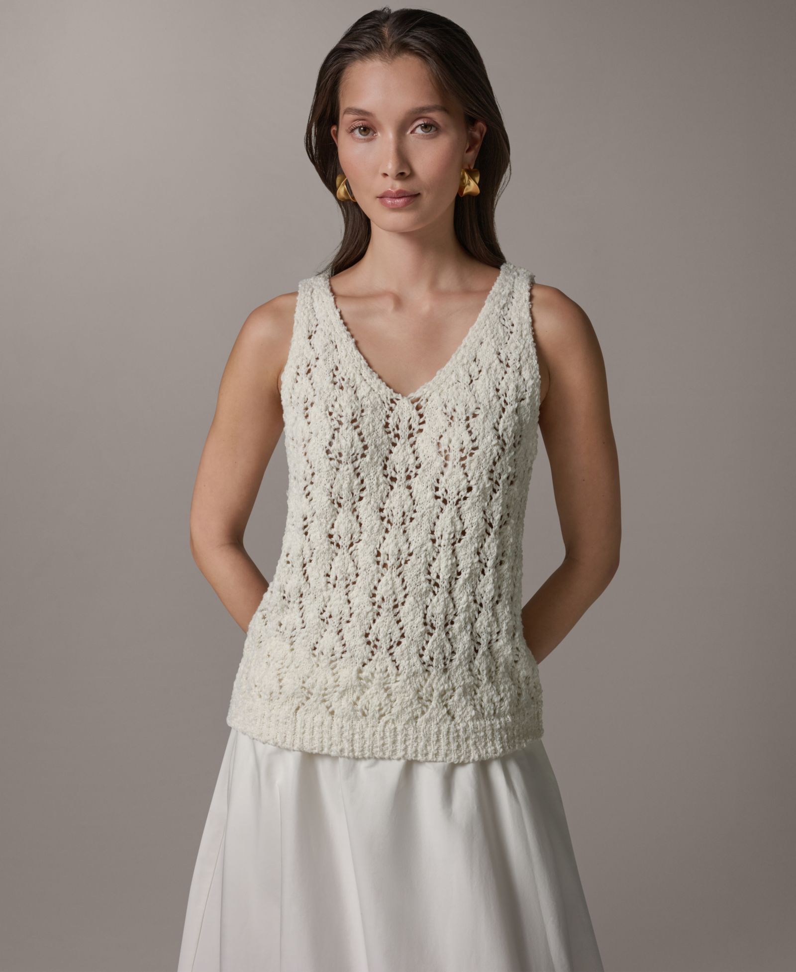 Donna Karan Weekend Женский майка с двойным V-образным вырезом
