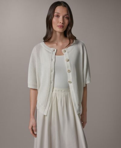 Donna Karan Weekend Women's Crewneck Cardigan Sweater