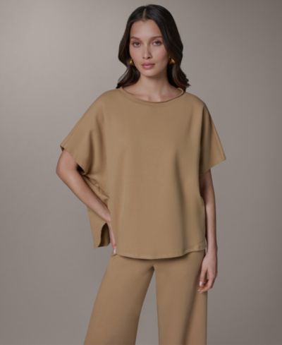 Женский хлопковый джемпер Donna Karan Weekend с коротким рукавом