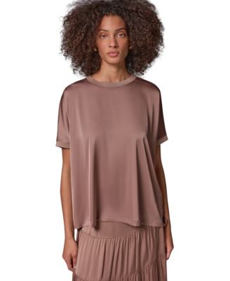 Donna Karan Weekend Женская блузка Boxy с круглым вырезом