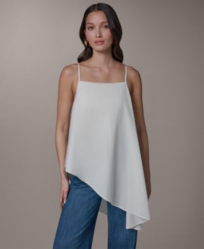 Donna Karan Weekend Женская блузка из поплина с асимметричным подолом