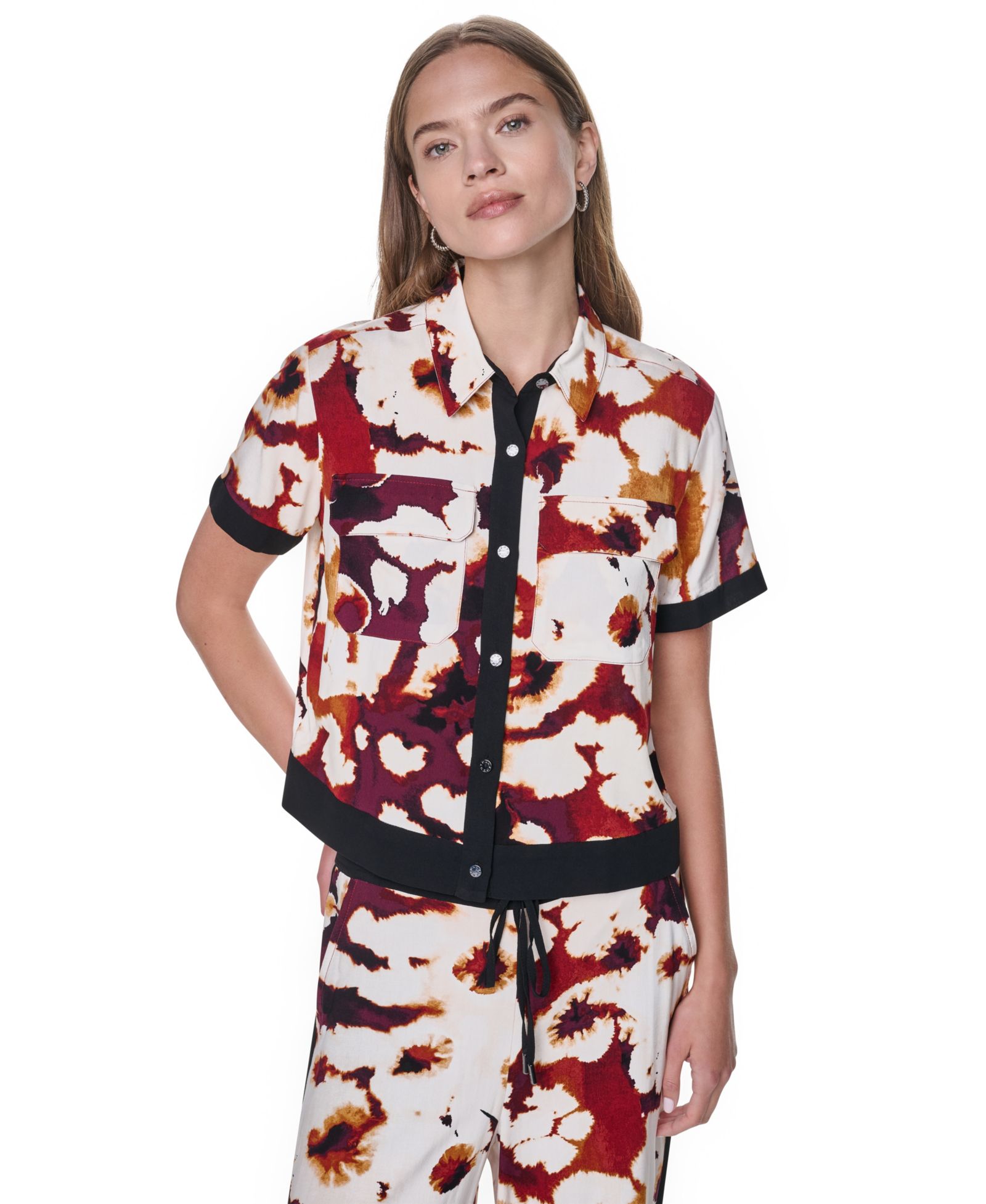 Мужская рубашка DKNY Printed Short-Sleeve Camp