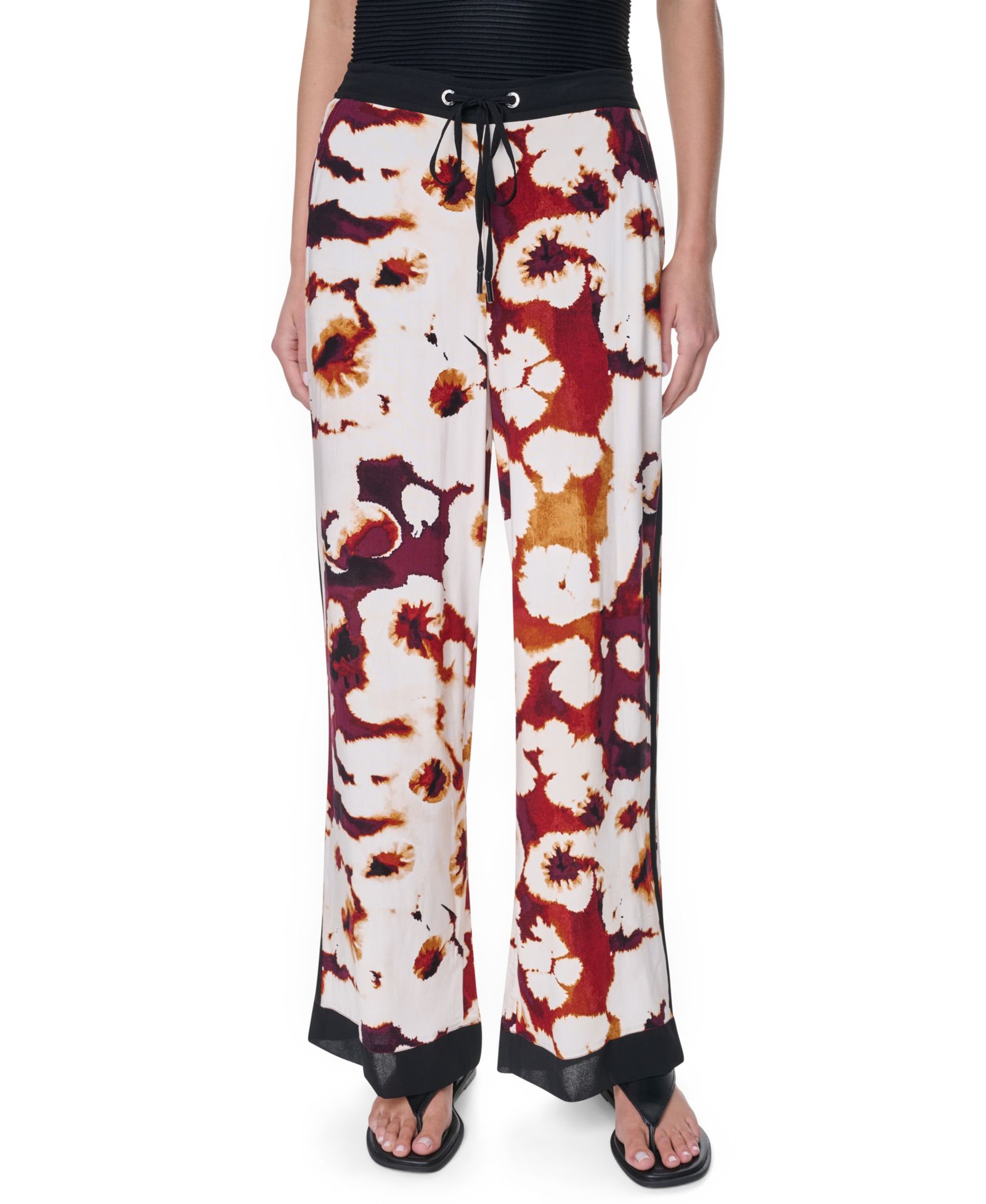 DKNY Women's Printed Drawstring Waist Pants