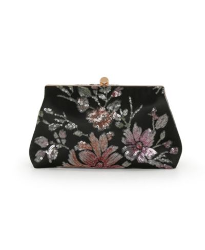 Jewel Badgley Mischka Woman's Lyric Sequin Floral Satin Top Handle