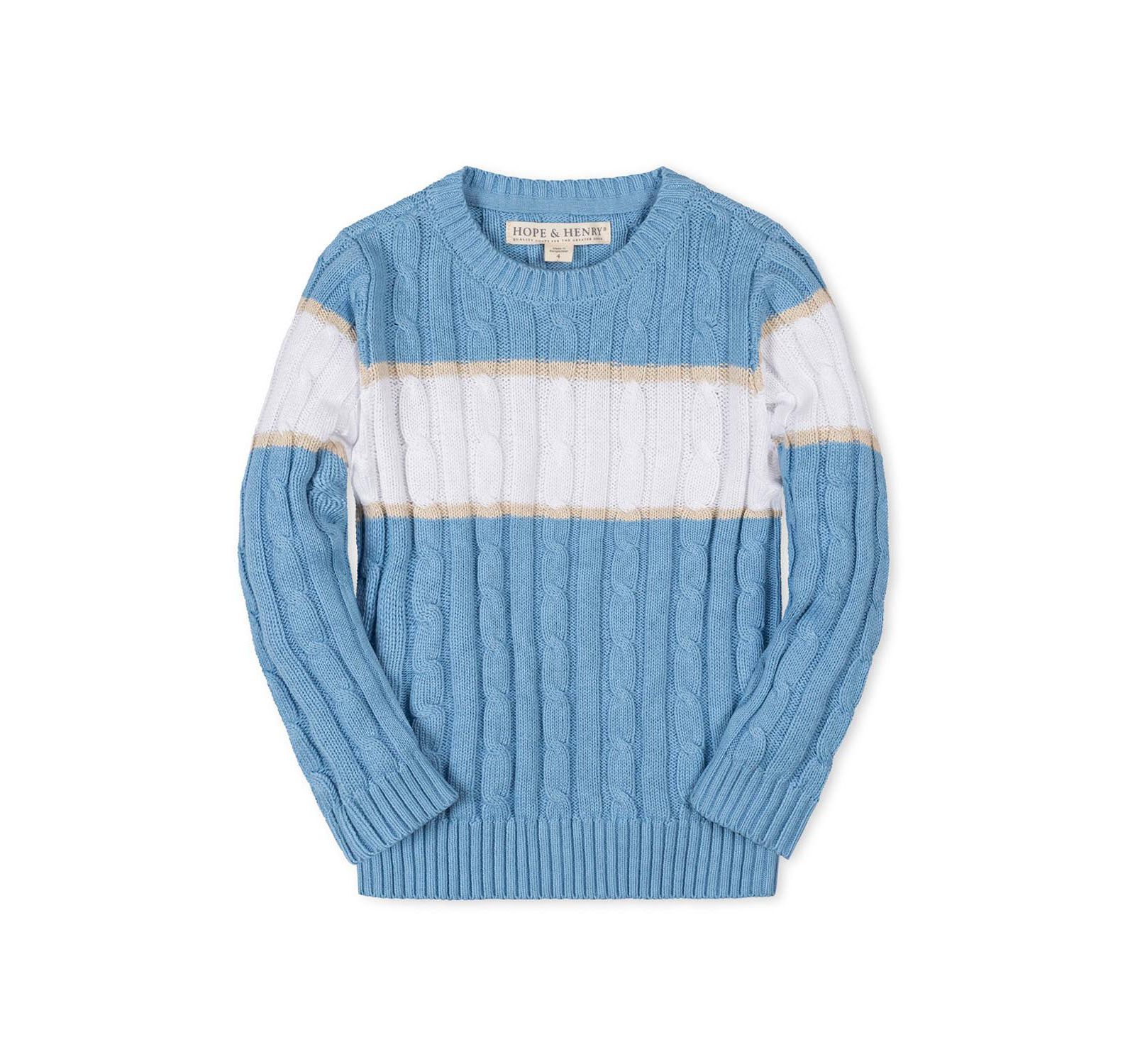 Hope & Henry Детский джемпер Hope and Henry Organic Cable Crewneck Pullover Sweater