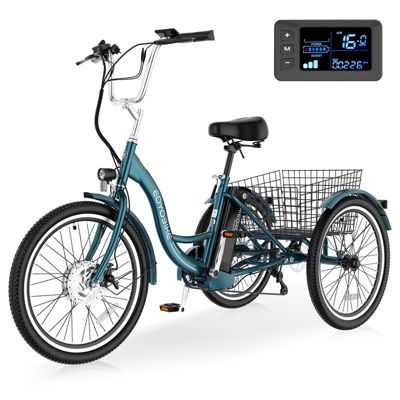 Mooncool 350W Electric Tricycle for Adults 24" x 2.1" Wheel