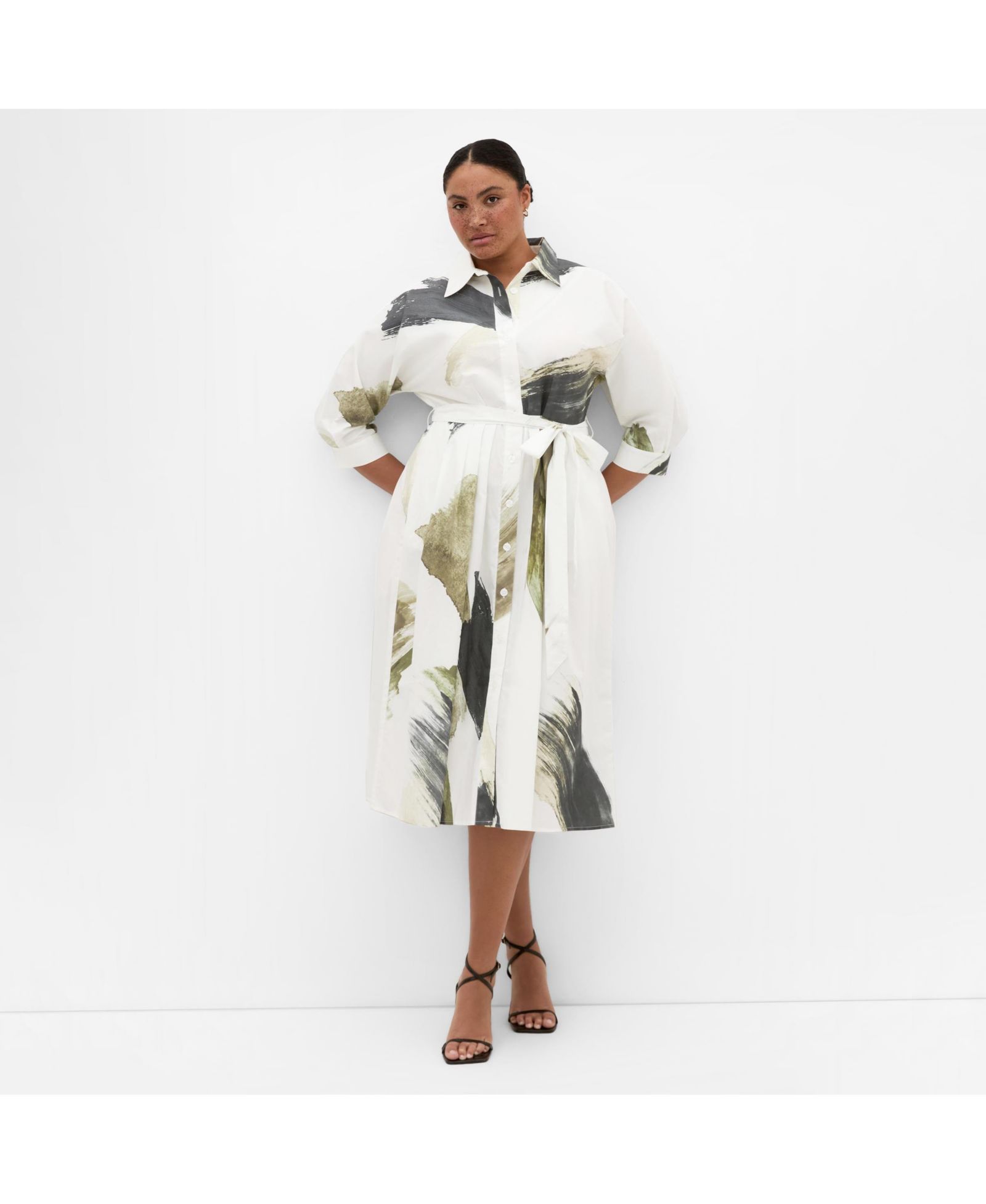 CITY CHIC Plus Size Women's Angel Print Shirt Dress