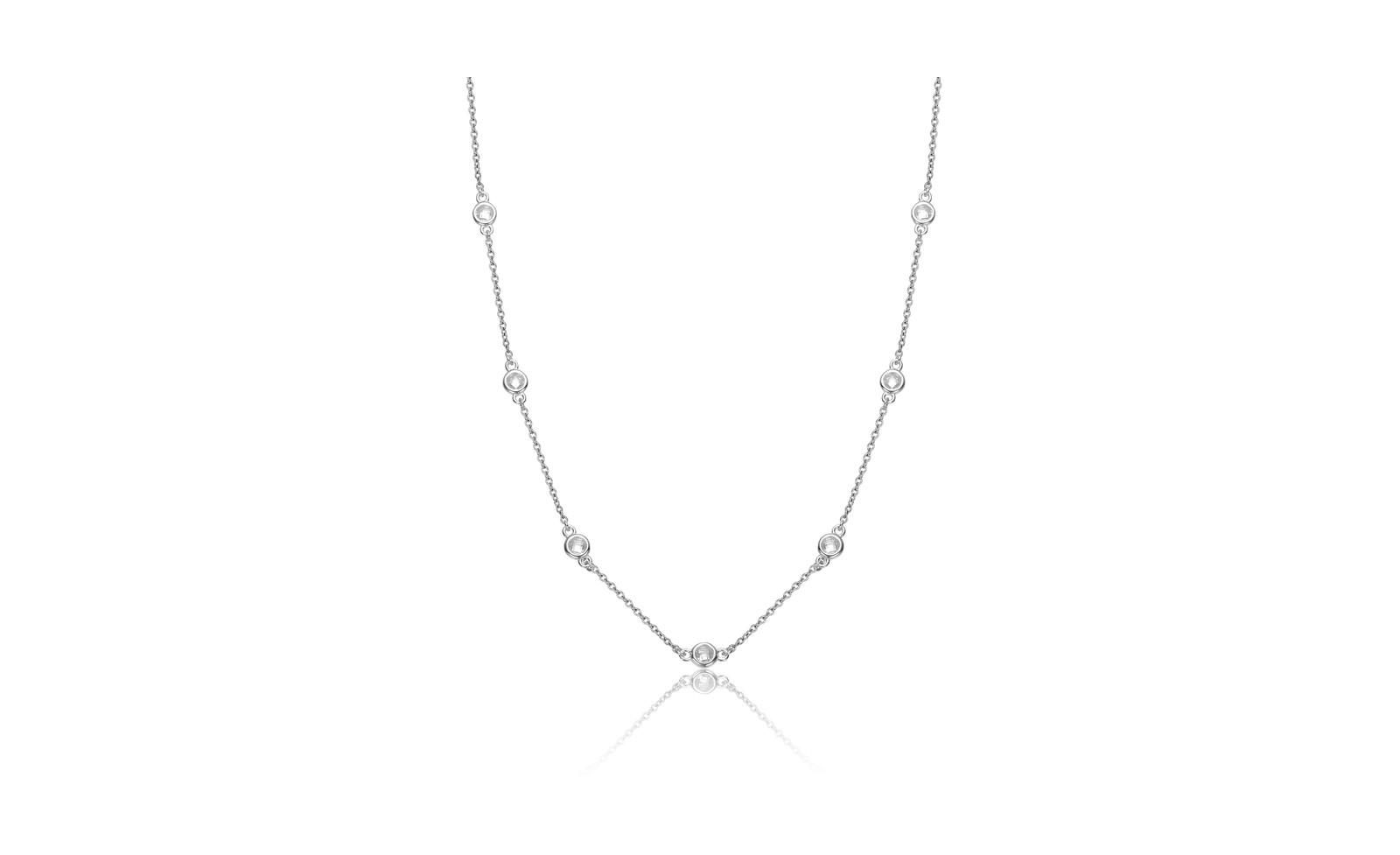 Ожерелье Rachel Glauber Classic Bezel Set с кубическим цирконием