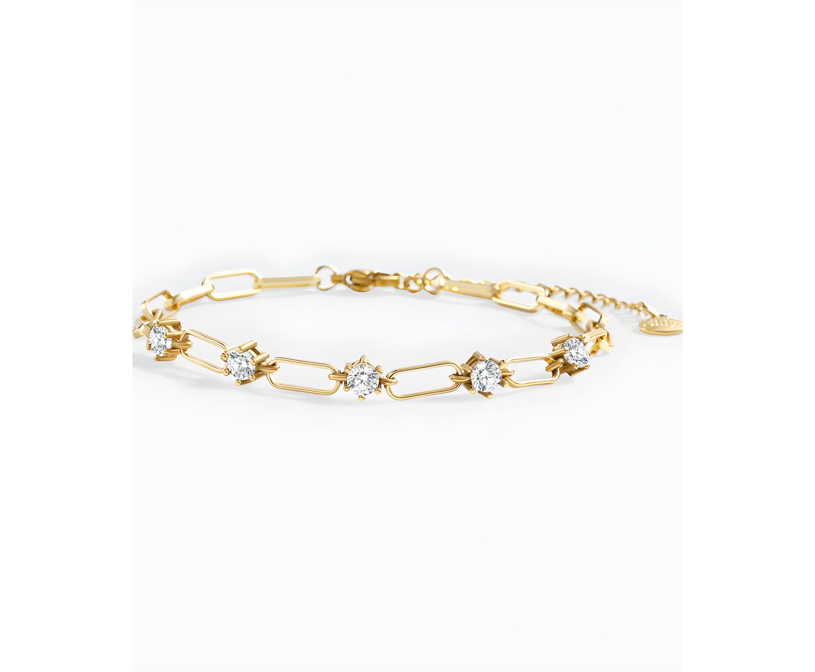 Mint & Lily Paperclip Bracelet with Gemstone Accents