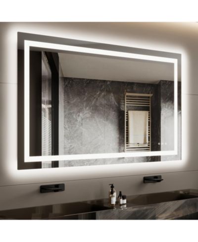 Зеркало для ванной Homfan LED с фронтальной и задней подсветкой, сенсорное с функцией антизапотевания и памятью