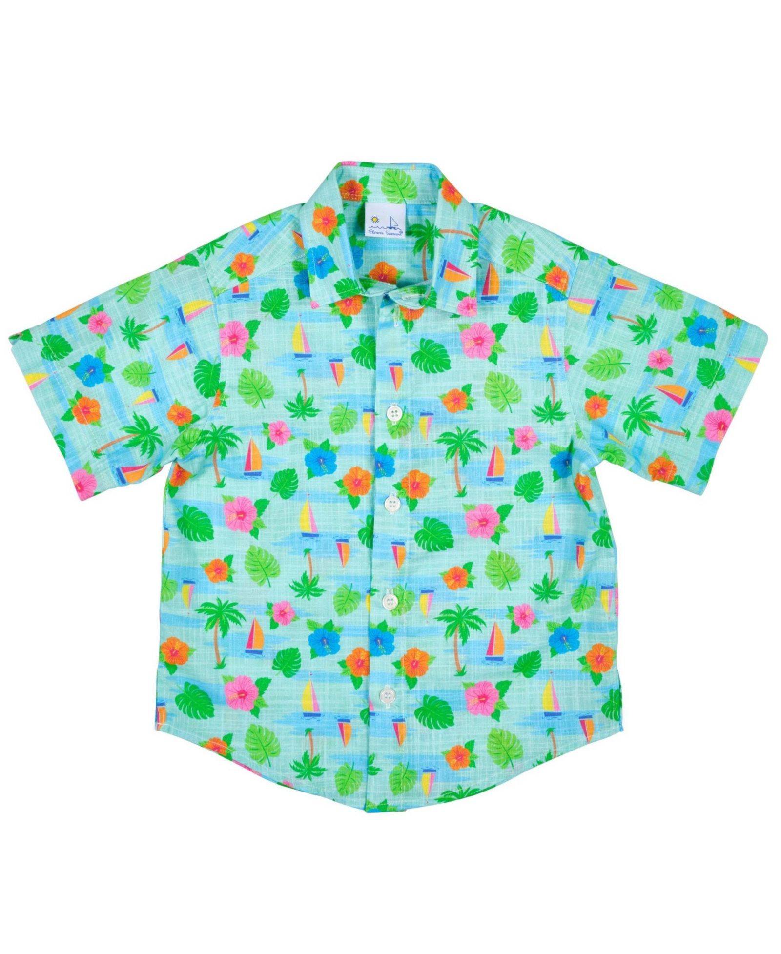 Мужская рубашка Florence Eiseman Little Boys Printed Linen Look Camp