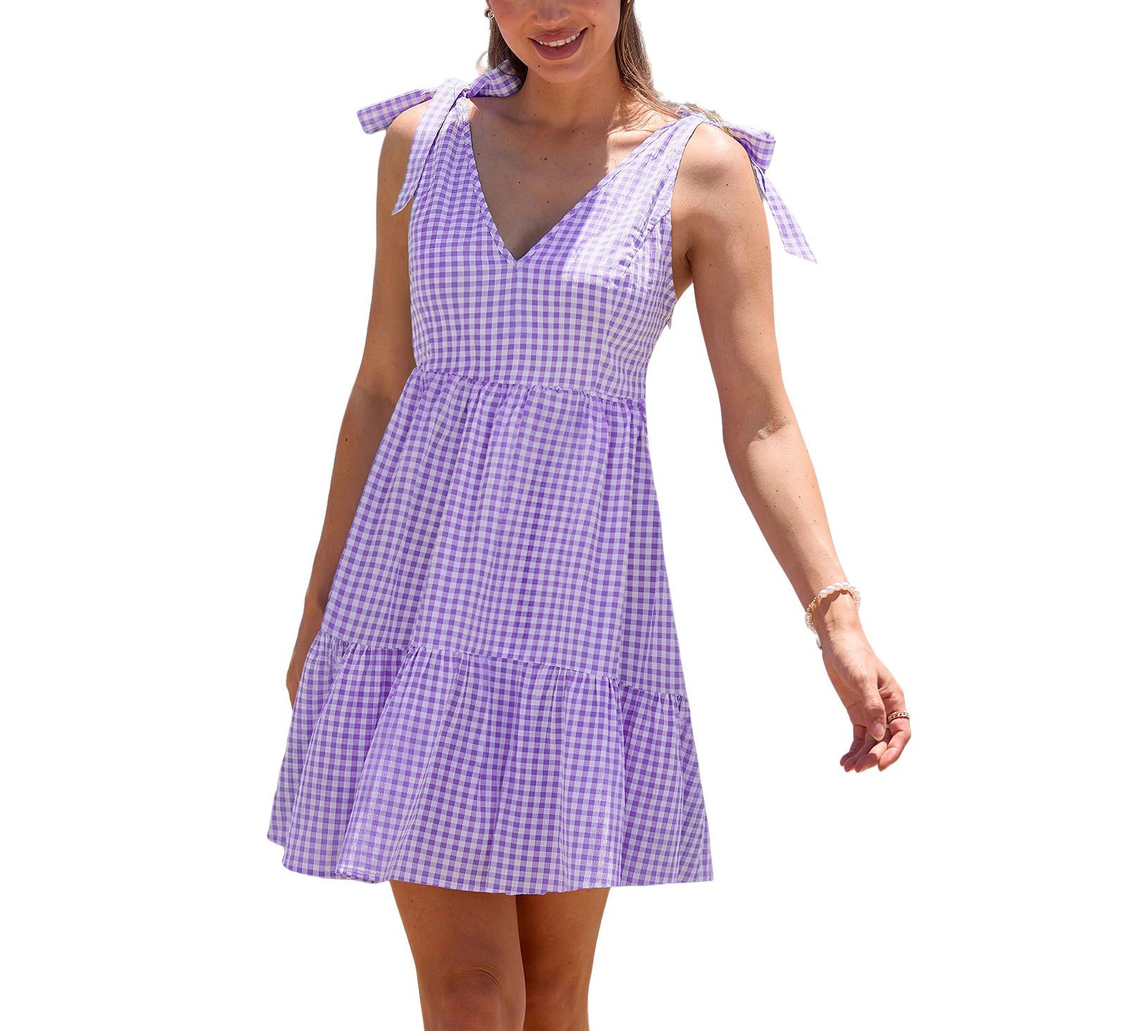 Женское мини-платье Cupshe Blackberry Jam Gingham Beach