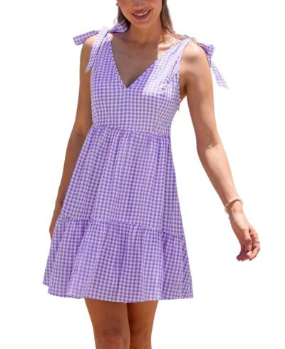 Женское мини-платье Cupshe Blackberry Jam Gingham Beach