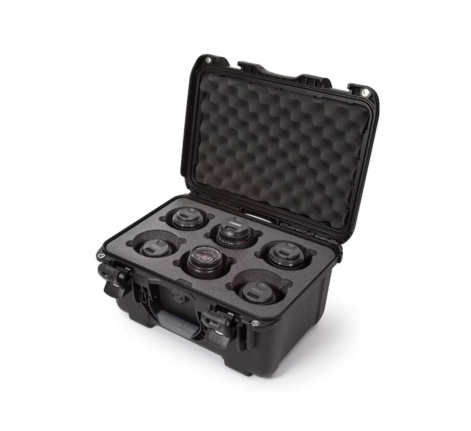 Nanuk Medium 918 Protective Case with Foam Insert for 6 Camera Lens, Black