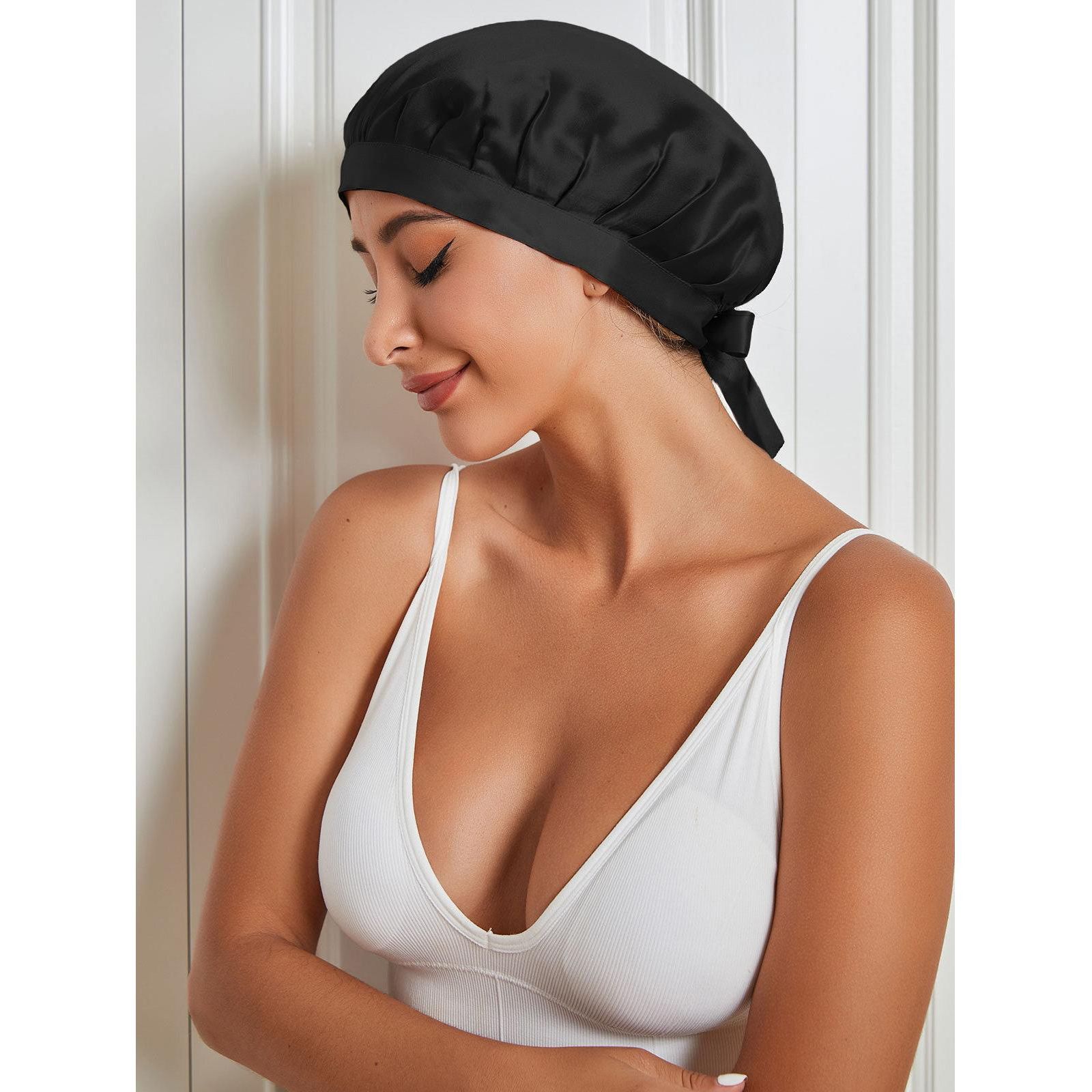 SILKSILKY Pure Silk Classic Ribbon Bonnet