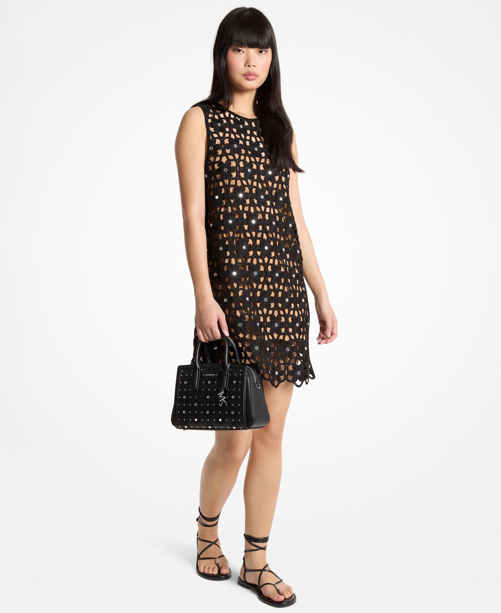 Women's Sleeveless Crew Neck Mini Dress