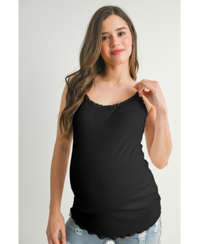 Женский топ Hello Miz Maternity Ribbed Lace Trim Camisole