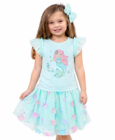 Pink & Violet Girls' 2T-6X Short-Sleeve Top and Skirt with Headband, 3-Piece Set