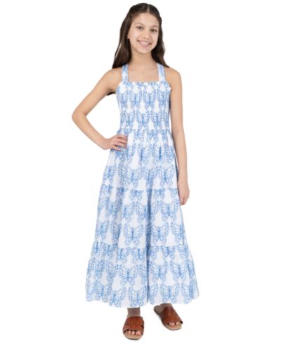 Rare Editions Girls' 7-16 Butterfly Eyelet Sleeveless Dress