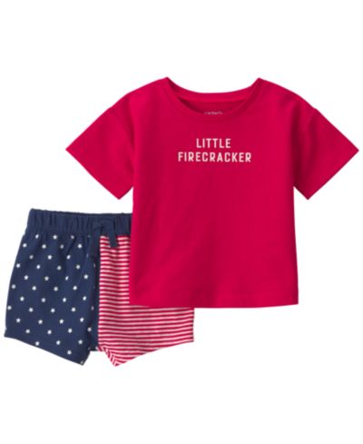 Комплект Carter's из топа и шорт Little Firecracker для детей, 2-Piece Set