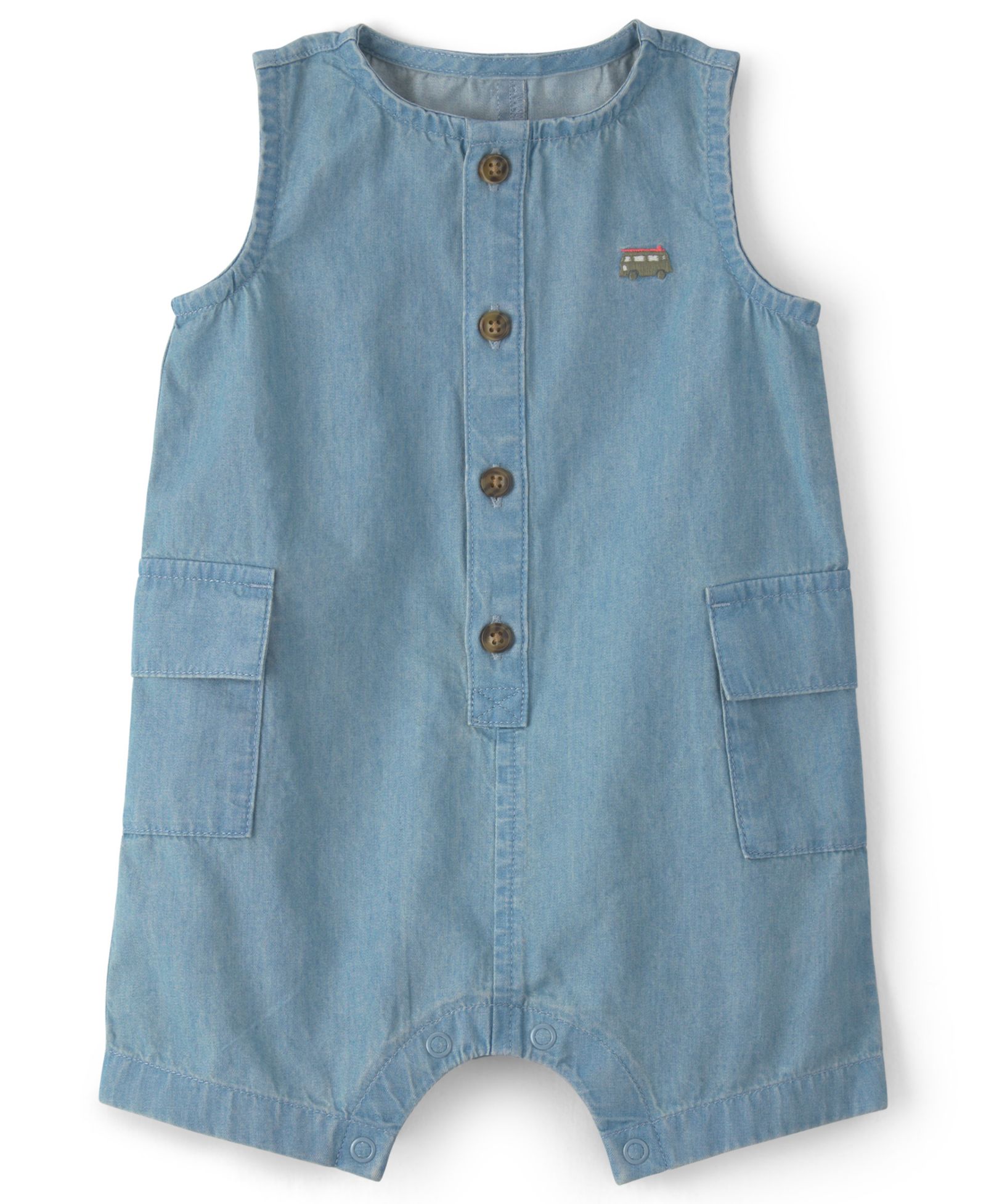 Carter's комбинезон без рукавов Beach Cruiser Chambray для новорожденных мальчиков