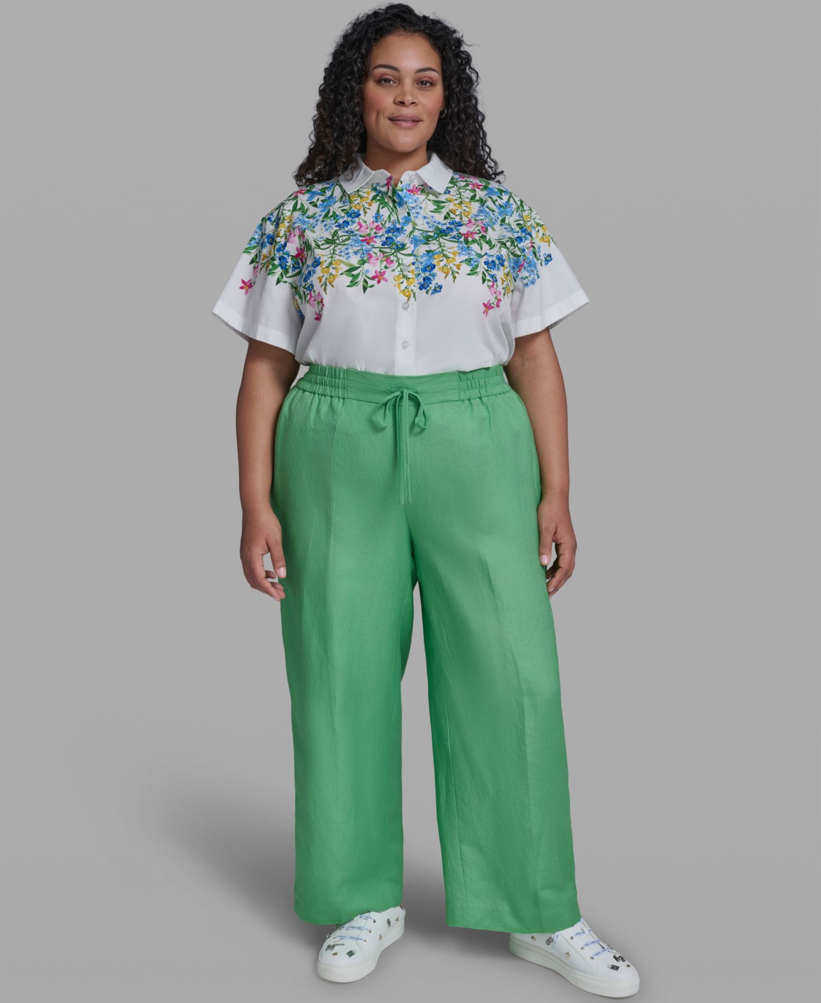 KARL LAGERFELD PARIS Plus Size Mid-Rise Pull-On Pants