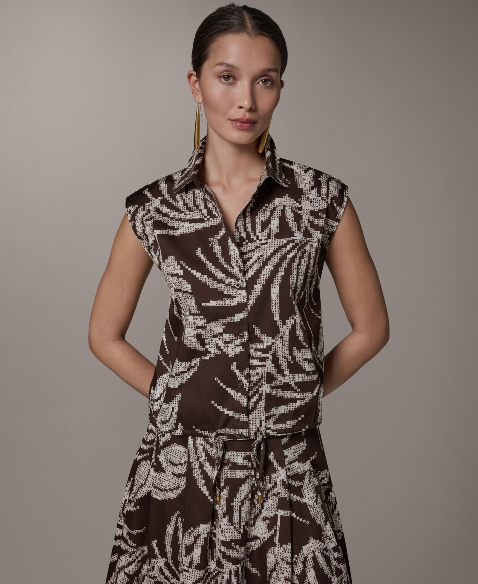 Donna Karan New York Women's Collared Neck Top