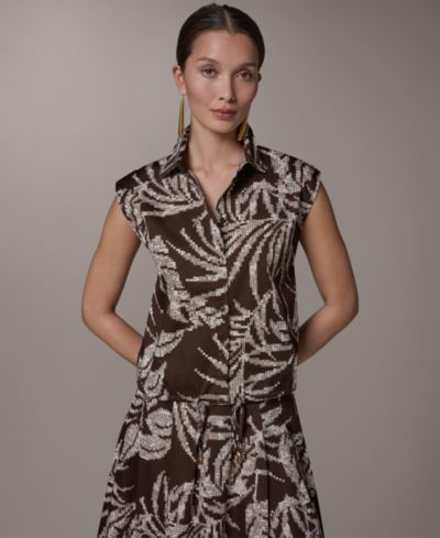 Donna Karan New York Women's Collared Neck Top